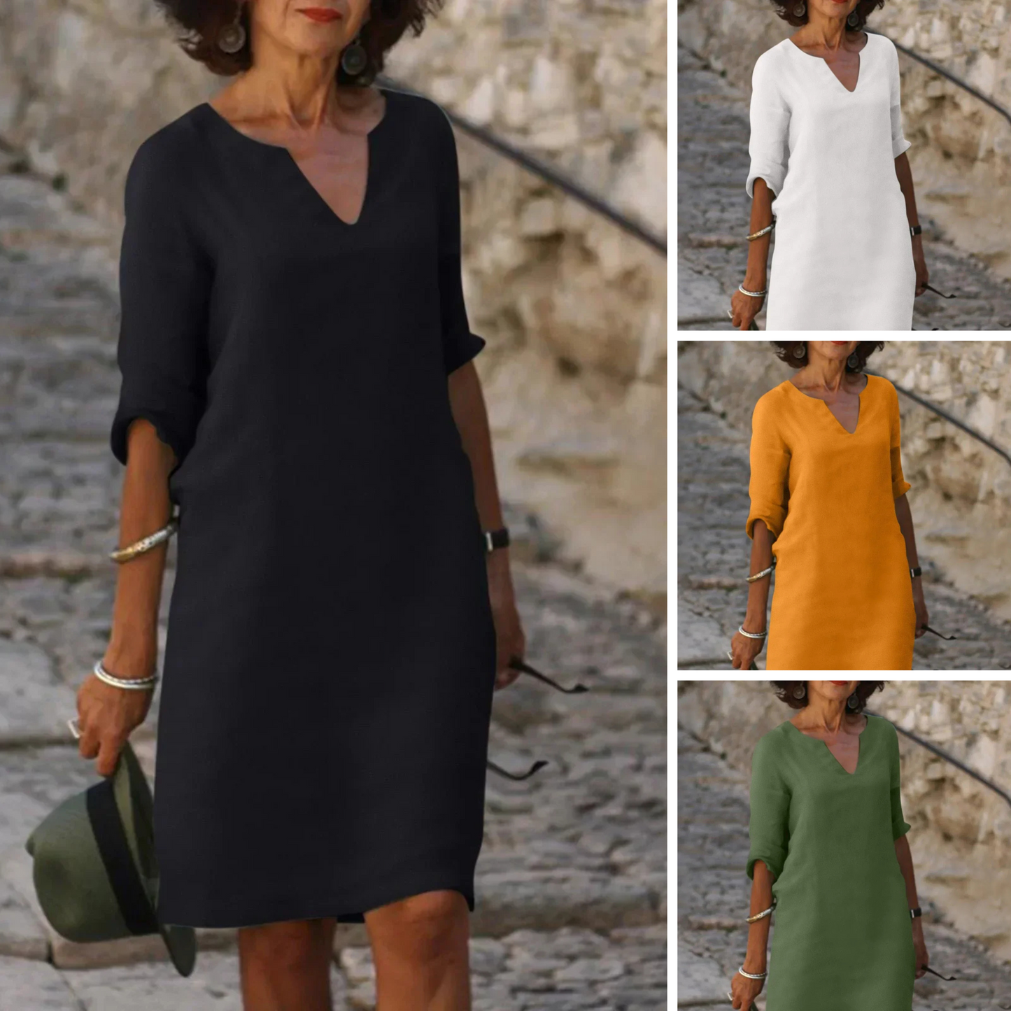 IDA| Elegant V-ringad Klänning