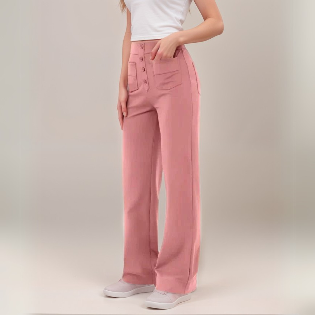 MARITTA | Elastiska Byxor Med Hög Midja