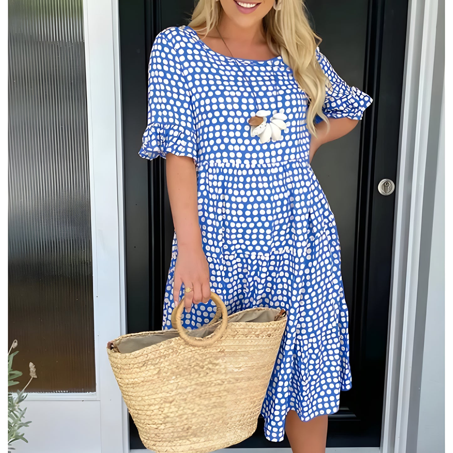 DANIELLA | Kortärmad Midiklänning