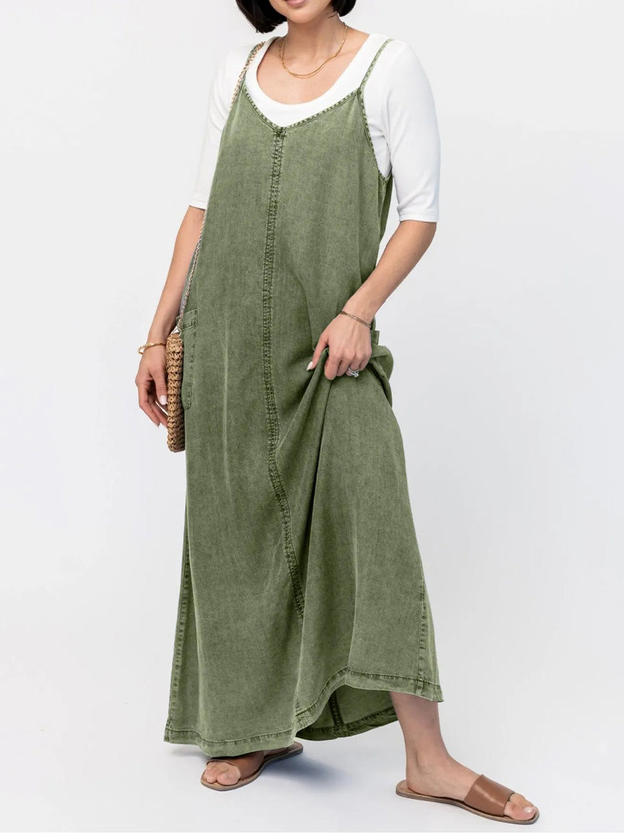 ERICA | Maxiklänning I Denim Med Lös Passform