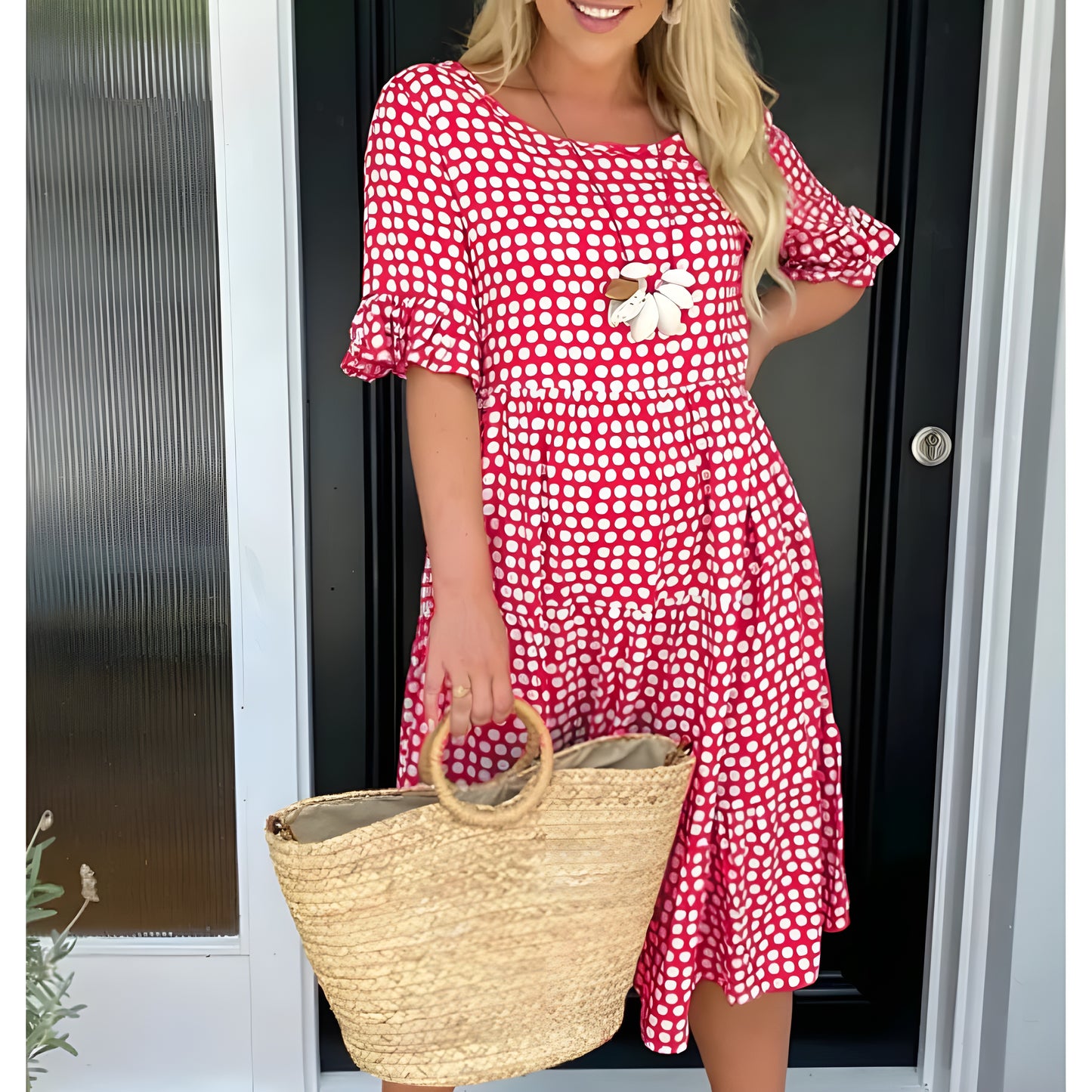DANIELLA | Kortärmad Midiklänning