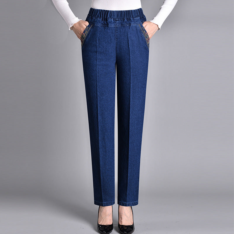 ANITHA | Damjeans med Sidfickor och Resårmidja