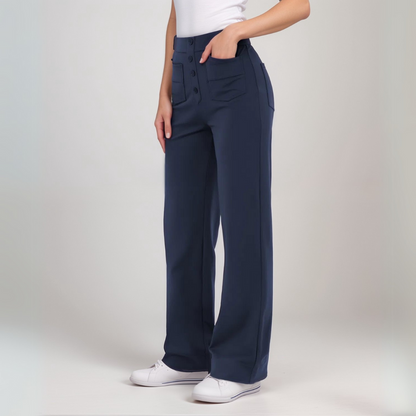 MARITTA | Elastiska Byxor Med Hög Midja