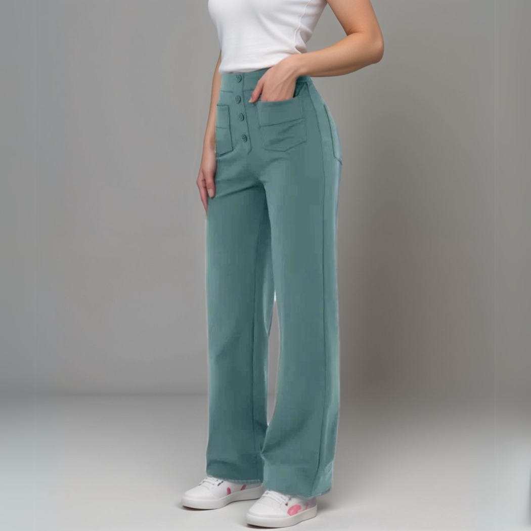 MARITTA | Elastiska Byxor Med Hög Midja