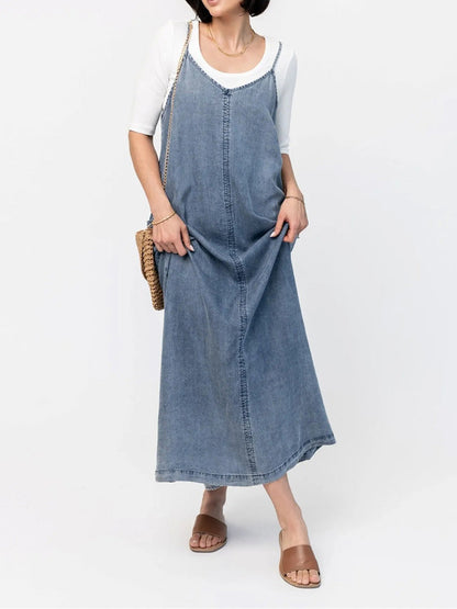 ERICA | Maxiklänning I Denim Med Lös Passform