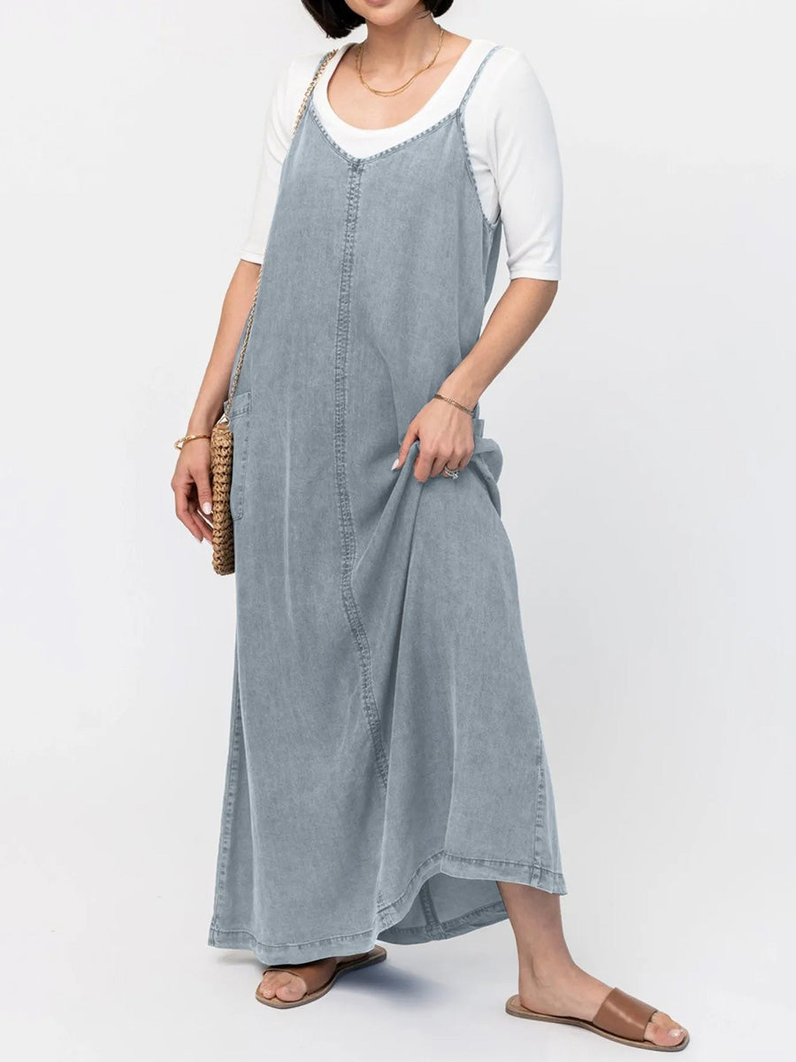 ERICA | Maxiklänning I Denim Med Lös Passform