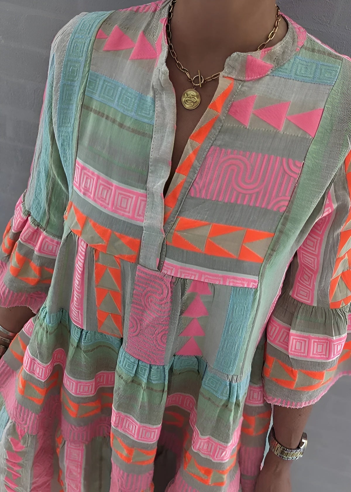 ARIEL | Chic V-Hals Bomull Hamp Sommerkjole
