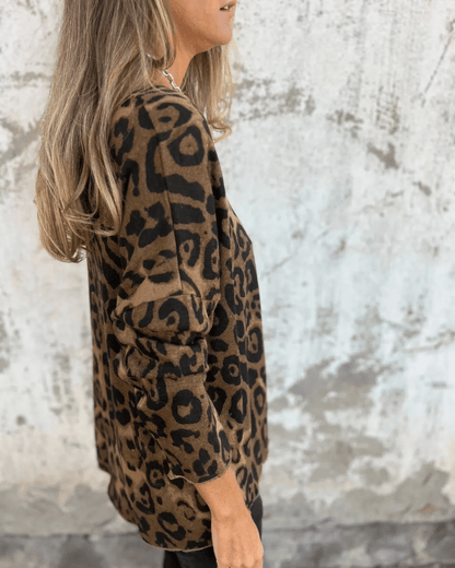 ELVÉRA | Casual Damtopp med Leopardmönster