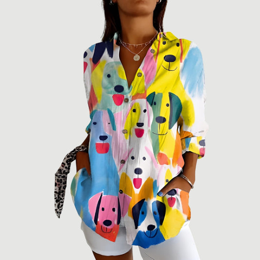 LAURA | Blus Med Färgglad Design
