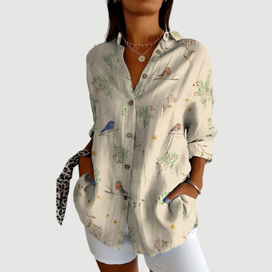 RONJA | Blus Med Färgglad Design