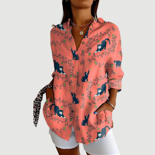 FREDA | Blus Med Färgglad Design