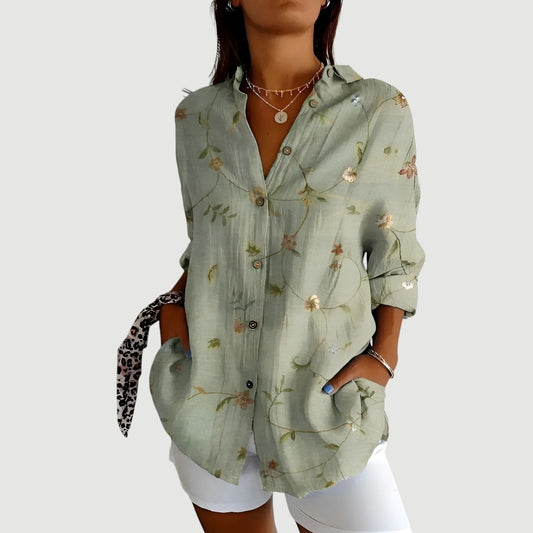 AMALIE | Blus Med Färgglad Design