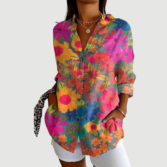 ELVA | Blus Med Färgglad Design