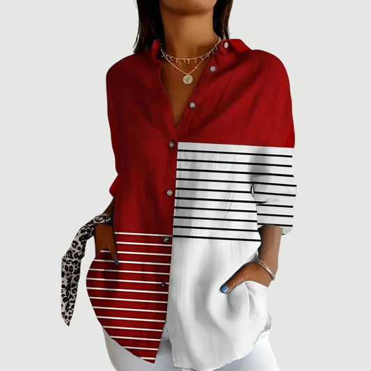 FENJA | Blus Med Färgglad Design