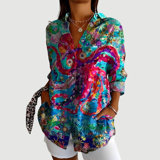 ANVOR | Blus Med Färgglad Design