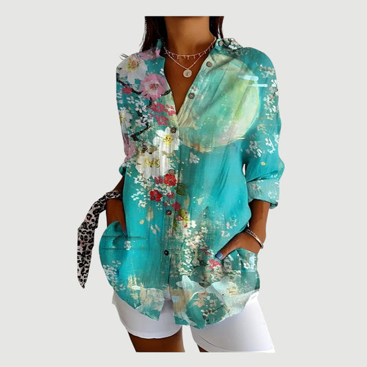 ELLA | Blus Med Färgglad Design