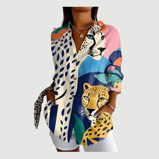 CHELSI | Blus Med Färgglad Design
