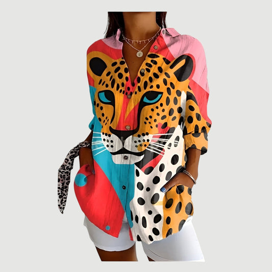 DAGNA | Blus Med Färgglad Design