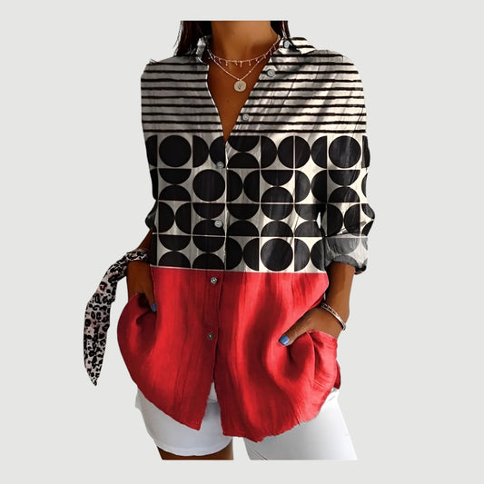 SIGRID | Blus Med Färgglad Design